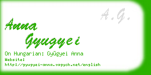 anna gyugyei business card
